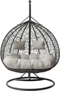 Replacement Cushion Cocoon Egg Chair Hanging Single 2 or 3 seat Grey or Cream - Picture 1 of 22
