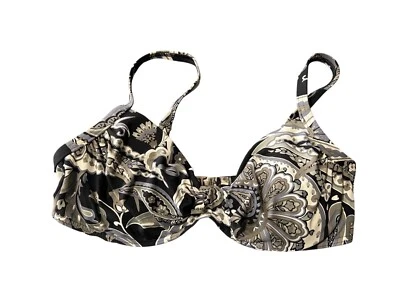 Lands End Bikini Top Sz  6 Paisley Print Swimsuit Vacation Resort Cruise Tropica - Image 1 of 4