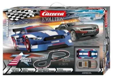 Carrera Evolution Break Away Ford Mustang Chevrolet Camaro 1:32 25236 Slot Car .. - Image 1 of 2