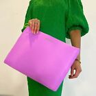 Stine Goya Mimmi Large Padded Zip Clutch Bag Laptop Case Purple & Green