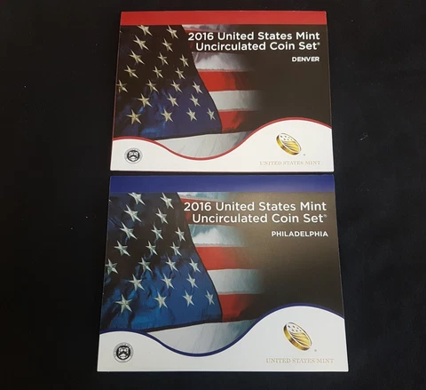2016 U.S. Mint Set. Complete. 26 coin set. Includes 13 each "P" and "D" Mint Cover