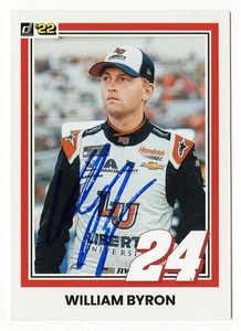 Carta NASCAR AUTOGRAFATA William Byron 2022 Donruss Racing (#24 Liberty) firmata - Foto 1 di 2