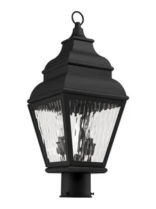Livex Lighting 2603-04 Outdoor Post with Clear Water Glass Shades - Picture 1 of 6