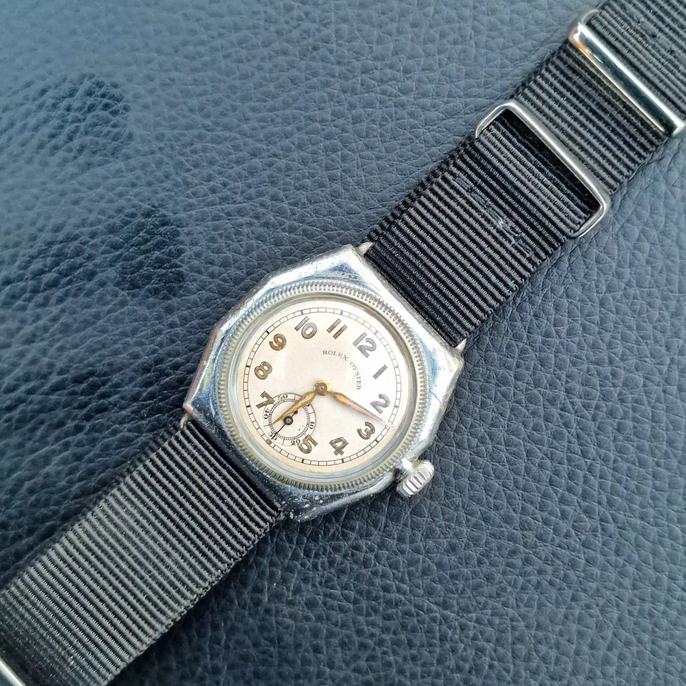 Rolex Oyster Octagonal Circa 1930s Acero Níquel Reloj 32mm, Cal.101/2, No Funciona Foto 1 de 4