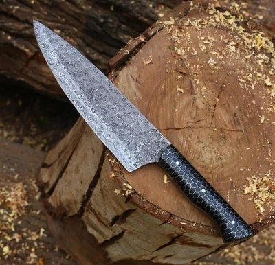 Handmade Damascus Chef Knife 13" – Professional Kitchen Knife, 8" Raindrop Blade - Image 1 of 4