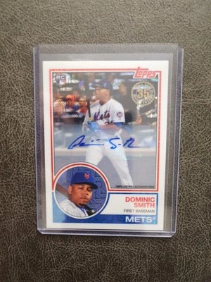 2018 TOPPS SILVER PACK 1983 DESIGN DOMINIC SMITH CHROME AUTOGRAPH RC #/50 METS  - Image 1 of 2