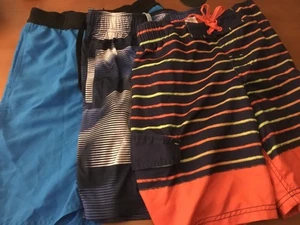 Lot Of 3 preowned Boys Swim Trunks Size Medium 8/10/medium Nike adidas Cherokee - Picture 1 of 2