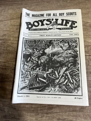 Boys Life Magazine March 1st 1911 1976 Reprint Stories Illustrations Boy Scouts - Image 1 of 4