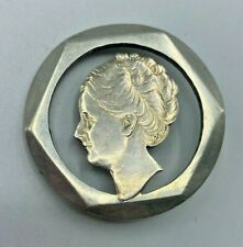 1938 2.5 Guilder Silver Pierced Trench Art Queen Wilhelmina Netherlands  .720 