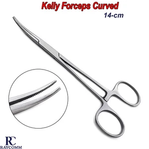 Hemostat Kelly Locking Forceps Veterinary Artery Clamps Curved Surgical Tools CE - Imagen 1 de 5