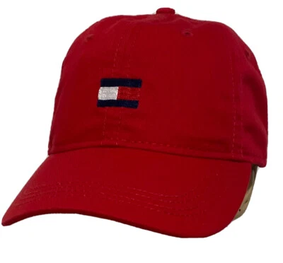 Boné de beisebol masculino Tommy Hilfiger vermelho com logotipo da bandeira Tommy - Imagem 1 de 4