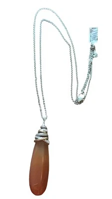 Brighton Neptuno Anillos Pirámide Collar-2 Tonos-Piedra Carnelia-Naranja-Cristales Foto 1 de 3