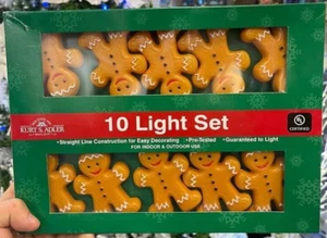 KURT S ADLER GINGERBREAD MEN 10 LIGHT SET NEW IN BOX - Picture 1 of 1