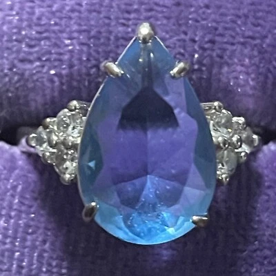 Bomb Party RBP Light Blue Quartz Teardrop Sz6 NWOT - Image 1 of 3