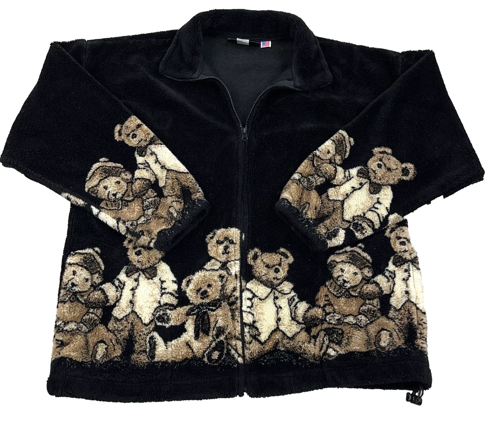 Chaqueta Suéter Vintage Cobblestone Canyon Polar Oso de Peluche AOP EE. UU. 90s Todo Foto 1 de 4
