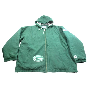 NFL Green Bay Packers Pro Line Starter Jacket Football Mens XL Green Hood Zipper - Picture 1 of 22