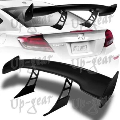 Universal 57" Primer Black GT3-Style Down Force Trunk Spoiler Wing + Bracket - Image 1 of 4