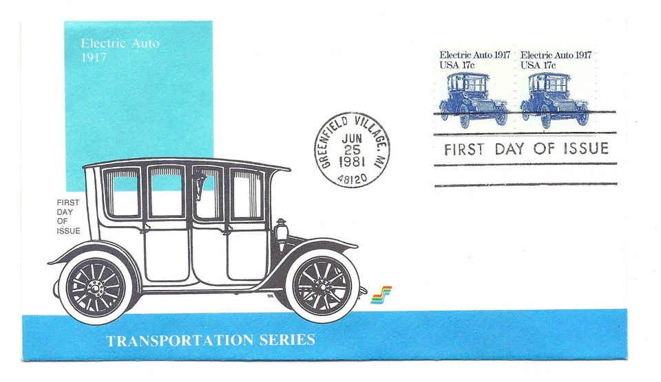1906  17c Electric Auto 1917 Spectrum Covers FDC  - Image 1 of 1