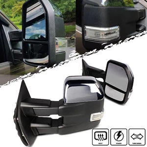 Espejos retrovisores de remolque negros/cromados 03-07 F250/F450/F550 eléctricos/calefacción (nuevo aspecto F150) - Imagen 1 de 5