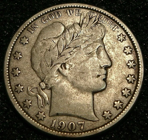 1907-O Barber Half Dollar Coin XF Cover