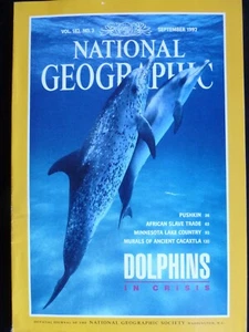 National Geographic SEPTEMBER 1992 Birthday month idea DOLPHONS Pushkin - Picture 1 of 2