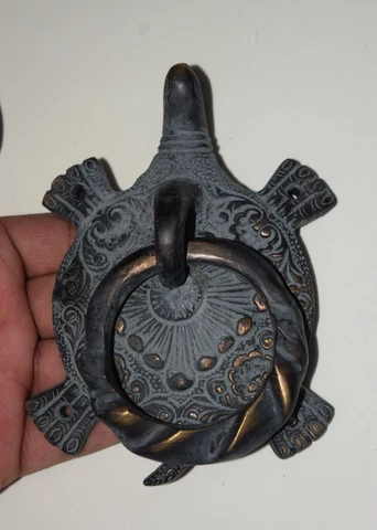 Tortoise Shape Door Knocker Brass Decorative Turtle Design Door Bell Ring HK354 Cover