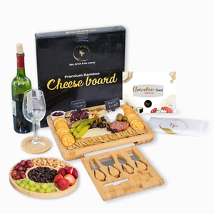 Charcuterie Board And Knife Set-Gift For Women, Housewarming, Wedding, Birthday - Picture 1 of 13