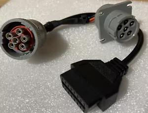 J1708 6pin Female to OBD2 5C970-2 to 6pin Male Splitter Y Cable Truck OBDII 13 - Picture 1 of 3