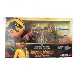 Mattel Jurassic World Chaos Theory Ben Escape Pack Modellino Dinosauro Nuovo - Foto 1 di 4