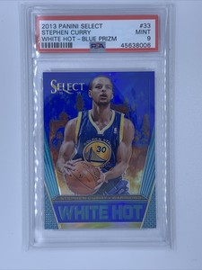 Stephen Curry 2013-14 Select White Hot Blue Prizm /49 PSA 9 #33