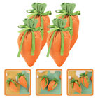  4 Pcs Cloth Carrot Candy Bag Baby Easter Drawstring Pouches