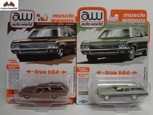 Auto World 1970 Chevy Kingswood Estate AW64452 A&B Pair 1:64 - Picture 1 of 5