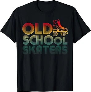 Roller Skates Old School Vintage Derby Funky 70_s Party Gift Unisex T-Shirt - Picture 1 of 4