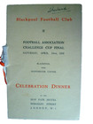 1948 FA Cup Final Manchester Utd v Blackpool Dinner Menu Stanley Mathew Signed