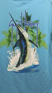 Guy Harvey by AFTCO Blue Water T-shirt Marlin Deep Sea Fishing size Medium - Picture 1 of 5
