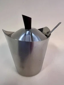 Vintage 1960s Lundtofte Danish Stainless Steel Jam Pot, Liner, Lid & Spoon - Picture 1 of 9