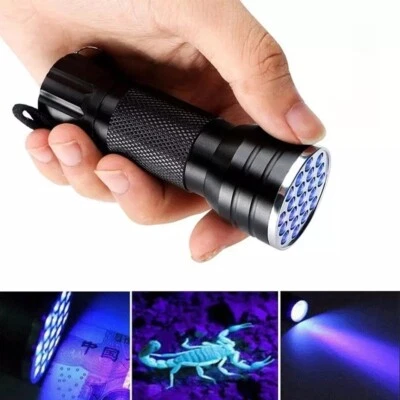 Linterna UV Luz Negra LED Ultravioleta Mascota Orina Detector de Manchas para Gato Perro Foto 1 de 4