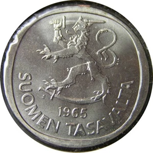 elf Finland 1 Markkaa 1965 S Silver Lion - Picture 1 of 2