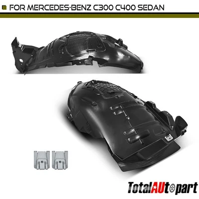 2x Forros de guardabarros interiores para Mercedes-Benz W205 C300 15-21 C43 AMG C63 AMG delantero Foto 1 de 4