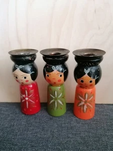 Weihnachten DDR Volkskunst, 3 Kerzenständer - Bild 1 von 1