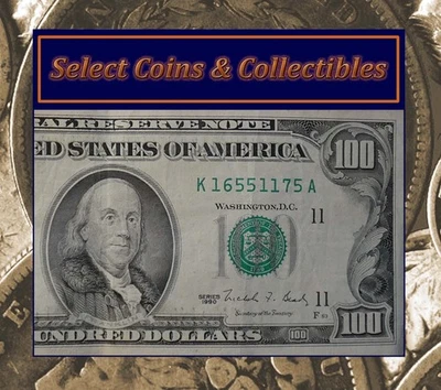 1990 (K) $100 One Hundred Dollar Bill Federal Reserve Note Dallas Currency #3480 - Image 1 of 4