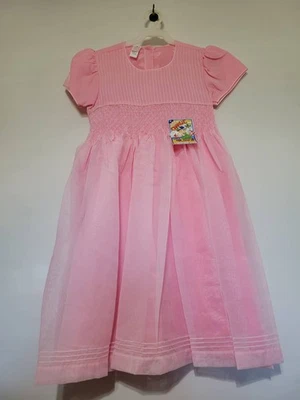 Vestido rosa vintage para niñas de Charlie talla 14 falda completa lazo en la espalda Foto 1 de 3