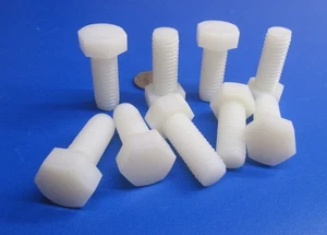 Cap Screw Bolt, Nylon, Natural 1/2"-13 x 1.25" Length, 10 pcs - Picture 1 of 16