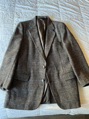 Abrigo Deportivo Para Hombres Burberrys 40R De Colección Escocia Lana Tweed EE. UU. Gris Azul Blazer Foto 1 de 4