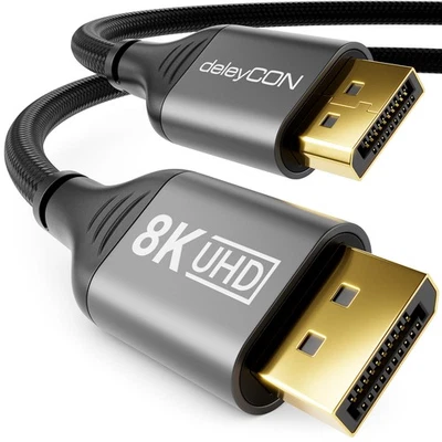 3m DisplayPort Kabel 1.4 DP Kabel 8K@60Hz 4K@165Hz 2K@360Hz UHD WQHD HDR HDCP - Bild 1 von 4