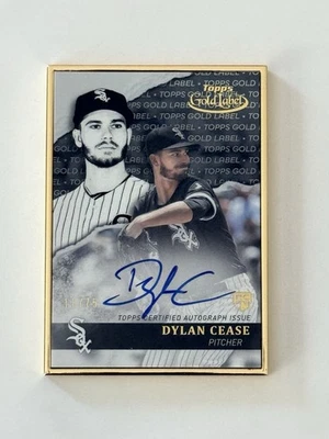 Dylan Cease 2020 Topps Gold Label Baseball Framed Autograph Card Black 11/75 RC - Image 1 of 4