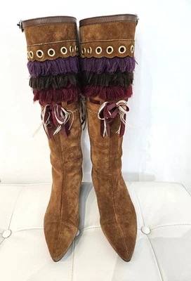 Stivali Miu Miu, scamosciato, taglia 35 it, calzata larga. Ottimo stato - Imagen 1 de 4