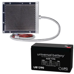 UPG UB1290 12V 9AH Battery for LiftMaster LA-400-D + 12V Solar Panel Charger - Picture 1 of 6