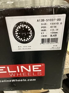 RACELINE OMEGA WHEEL BLACK 15X10-4X136 - Picture 1 of 5