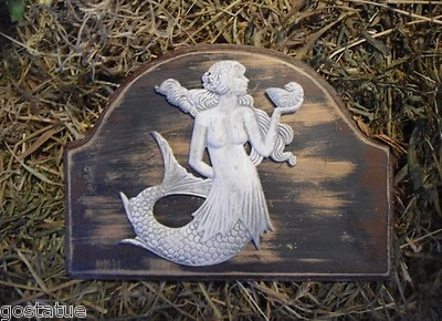 Molde plástico sirena yeso cemento peces de mar molde de fundición 7" x 5" x 1/3" Foto 1 de 4